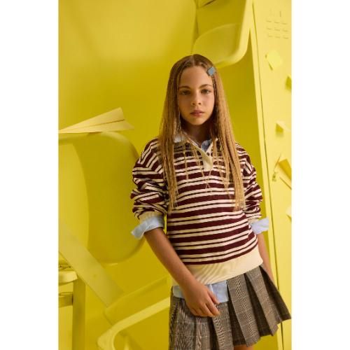 Polo Fille en coton - Bordeaux - F8399A8.