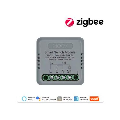 Module d'éclairage intelligent Zigbee, Commutateur intelligent 1 Gang compatible avec Alexa Google Home