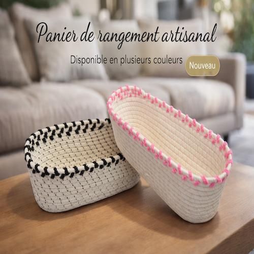 Panier de rangement artisanal en corde – Design moderne