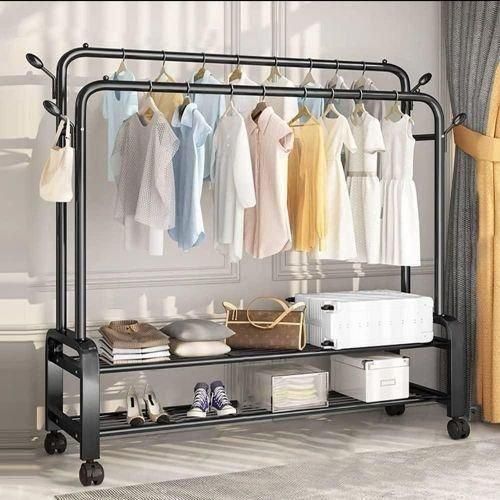 Portant Penderie à vêtements Tringle Meuble Porte-Manteau Robuste Élégant style contemporain