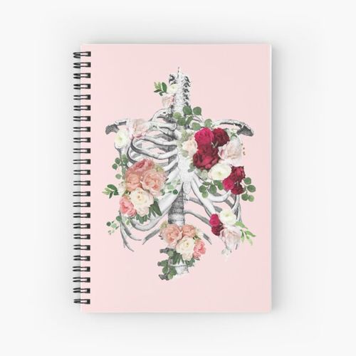 Anatomy, ribcage, rib cage,roses bloom spring Spiral Notebook Bloc note