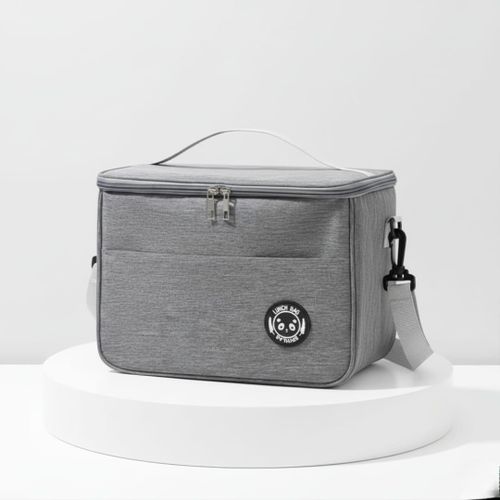 Sac à lunch isotherme pour déjeuner Conserve la chaleur et les aliments – 23cm/20cm-enfants et adulte-Bandoulière Ajustable-GRIS