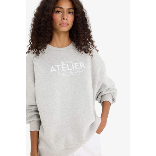 Sweatshirt épais oversize imprimé à col rond