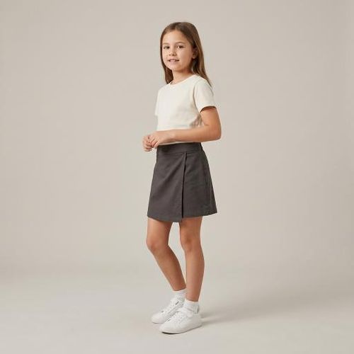 Jupe Fille en coton - Anthracite - X7476A6