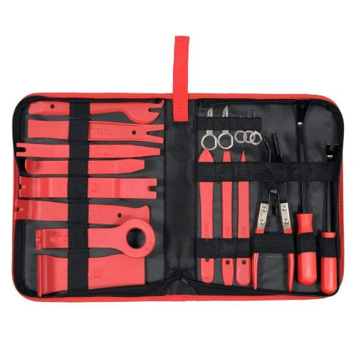 Kit d'Outils de Démontage Garniture Auto – Kit de Retrait pour Habillage Porte, Tableau de Bord, Clip et Autoradio avec Trousse de Rangement