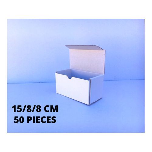 Carton d'emballage 50 Boites blanc - 15x8x8cm