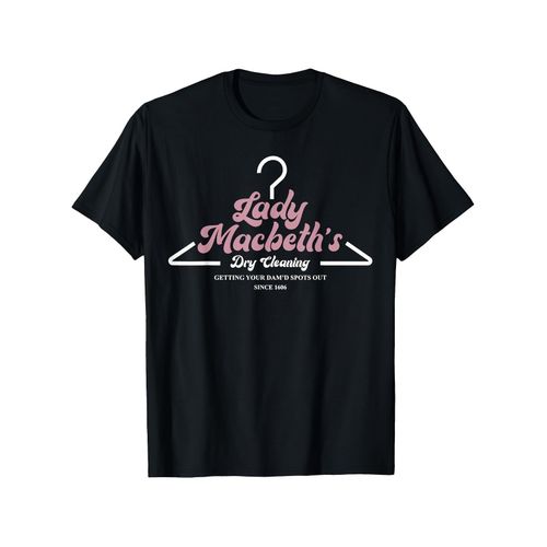 T-shirt humoristique Nettoyage à sec de Lady Macbeth - 180 g/m, lavable en machine, impression graphique amusante sur le transfert de la faute, coupe régulière unisexe à manches courtes pour homme et femme, cadeau de Pâques