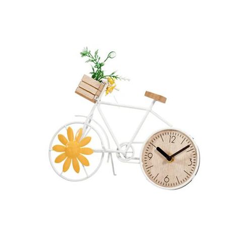 Horloge vélo avec caisse en bois