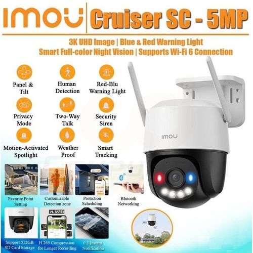 Caméra WiFi Extérieure/Intérieure 5MP/3K CRUISER SC Panoramique 360° Micro-Audio (IPC-K7FP-5H0WE)