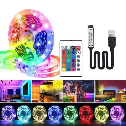 Ruban LED RGB 10M Bluetooth avec Application et Télécommande – Bande Lumineuse USB, Éclairage Décoratif TV, Chambre, Salon, Gaming, Fête