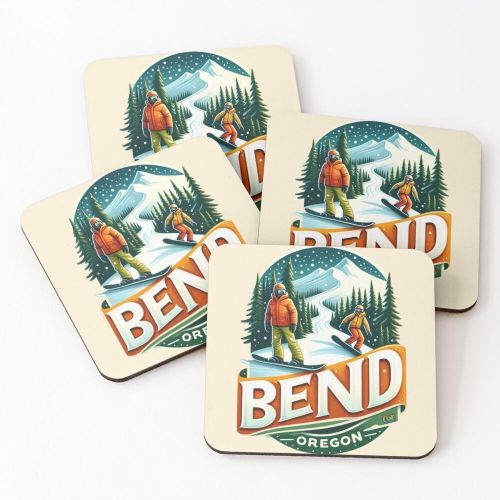 4 Dessous de Verre Pistes d'hiver de Bend sous tasse unique