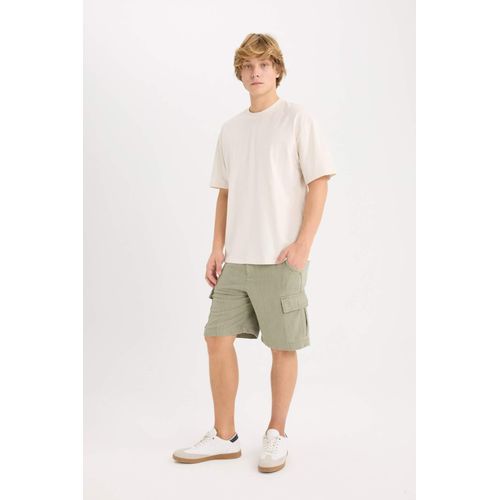 Short Bermuda cargo en coton à coupe régulière