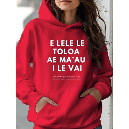 Sweat à capuche géométrique Samoa pour femmes - Pull chaud d'hiver avec poches, haut épais décontracté pour automne/hiver, lavable en machine pour temps froid (non extensible)