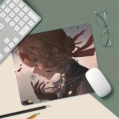Tapis de Bureau et Gaming Thème Anime Violet Evergarden - Base Antidérapante en Caoutchouc, Grand Tapis de Souris avec Art du Personnage Violet Evergarden, Design Cheveux Tressés et Stylo pour PC, Ordinateur, Portable (Inspiré Officiellement)