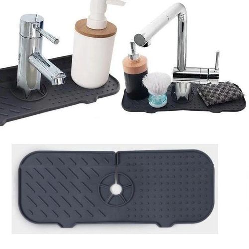 Tapis d’Évier pour Mitigeur en Silicone – Antidérapant, Anti-Éclaboussures, Protection Plan de Travail