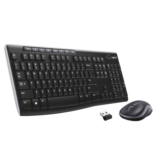 MK270 Combo Clavier et Souris Sans Fil pour Windows, disposition française, Sans Fil 2,4 GHz, Souris Compacte, 8 Multidispositfs et Raccourcis Touches, Piles 2 Ans, PC et ordinateur portable - AZERTY