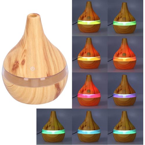 Diffuseur d'Huiles Essentielles & Humidificateur d'Air LED – Effet Bois