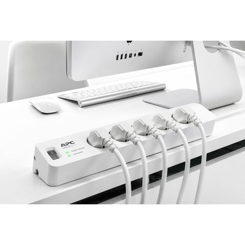 Rallonge Multiprise Parafoudre - Protection Surtensions pour PC, TV, Console et Routeur - APC PM5-FR