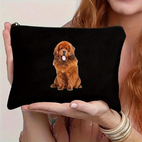 Trousse à Crayons pour Amoureux des Chiens Durables - Organisateur de Papeterie en Polyester Noir Élégant avec un Design Pratique, Parfait pour les Fournitures Scolaires ou de Bureau, Trousse de Toilette et de Maquillage Polyvalent, Trousse à Crayons