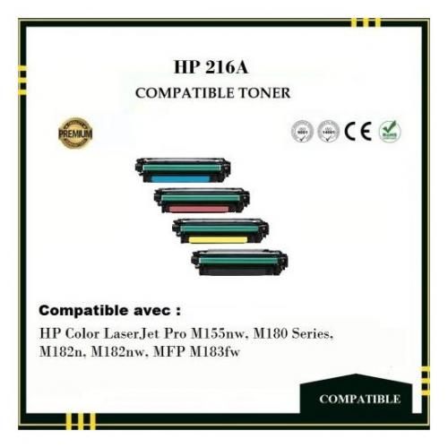 JEUX DE TONER Compatible avec 216A W2410A W2411A W2412A W2413A Compatible avec Puce Color Laser M155 , M180 , M182 , M182 , MFP M183 .
