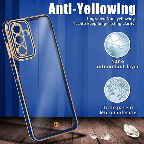 Pochette pour Samsung a24 transperent Top nouveau Coque Gold/Bleu