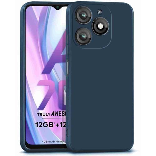 Pochette pour itel a70 Silicone Liquide Protection Noir