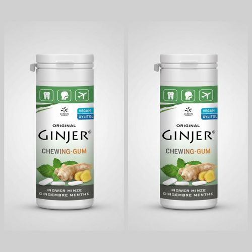Gingembre & Menthe - Soutien Digestif & Fraîcheur Buccale - Chewing-Gum - 30g - Lot de 2