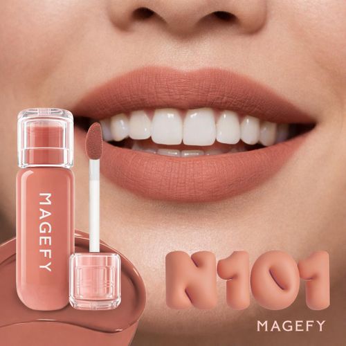 N101 Nude Matte Lip Tint – Rouge à Lèvres Liquide Mat Naturel, Effet Velours, Longue Tenue Confort