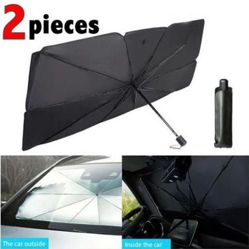 x2 pices Couvre Pare-brise voiture Parapluie pliable