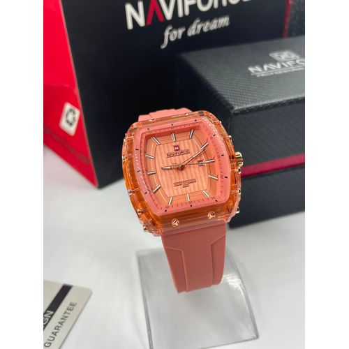 Montre femme NAVIFORCE Carrée - Bracelet Silicone Étanche + Date multicolor
