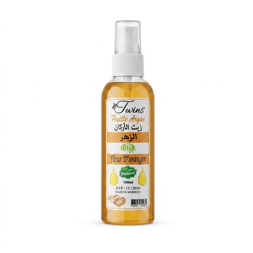 Huile d'Argan Cosmétique Naturelle à la Fleur d'Oranger - 100ml