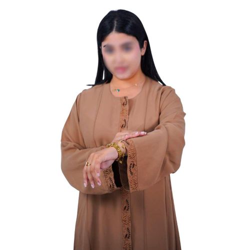 Abaya Noire Femme Moderne – Kimono Long Élégant avec Broderie – Robe Modeste Style Oriental