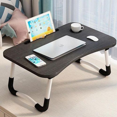 Table de lit pliable 60x40x28 cm bureau portable pour ordinateur portable plateau petit djeuner support tablette smartphone porte gobelet intgr