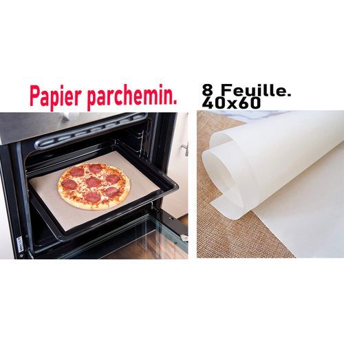 Papier de Cuisson 8 Feuille, Anti-adhésif, Blanc, 40x60