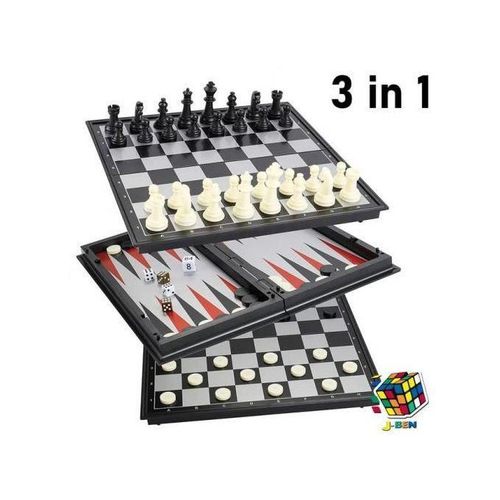 Backgammon & Chess Set Jeux de dam et d’échecs Chess Set Folding Board 3 in 1