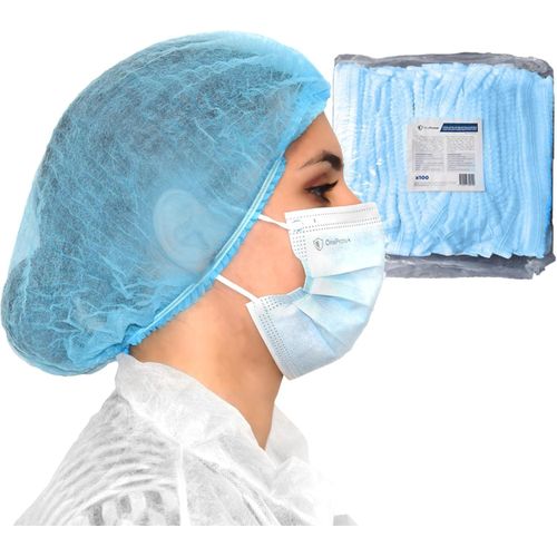 Charlotte BLEU,Usage unique Jetable ,Lot de 500 pièces,Charlotte, Charlotte à clip en textile non-tissé pour protéger tête et cheveux,Charlotte Jetable ,BLEUcharlotte