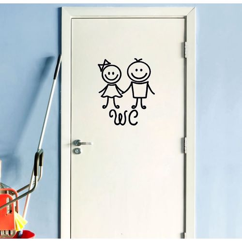 Autocollant sticker Porte Figure WC toilette stickers vinyle stick Noir-SE095