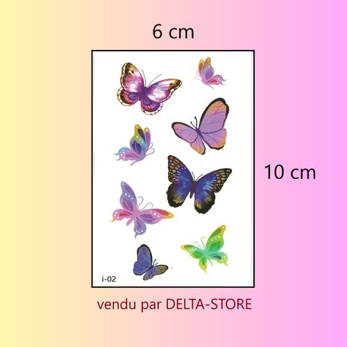 Tatouage temporaire de papillons colorés