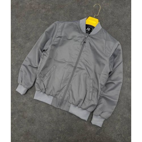 Blouson Bomber Homme Gris – Veste Légère Zippée, Style Casual et Sport Chic