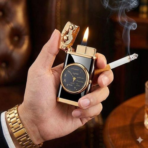Briquet Tempête Électronique Black Ice Silver – Design Futuriste