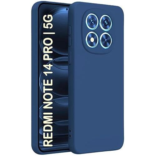 Pochette silicone liquide pour Xiaomi Redmi Note 14 pro 5G : Bleu