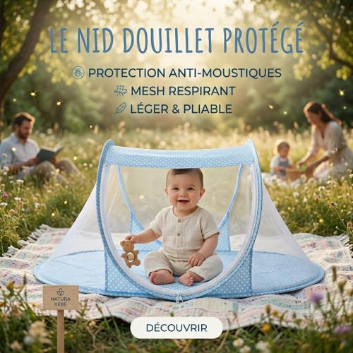 Tente Moustiquaire Bébé Pliable – Lit Portable Pop-Up avec Protection Anti-Insectes, Ventilation Respirante et Confort pour Nouveau-Né