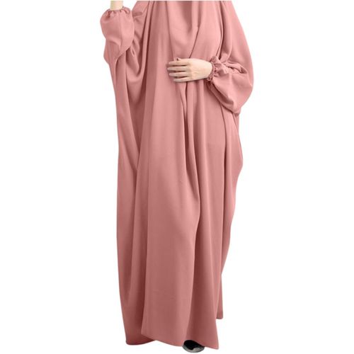 Abaya ample avec élastique aux manches et bande de maintien pour la tête