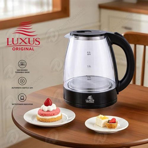 Boutique OfficielleLuxus Bouilloire 1,8L Électrique Verre 1600W, Base 360°, Sécurité Auto, LX-K613