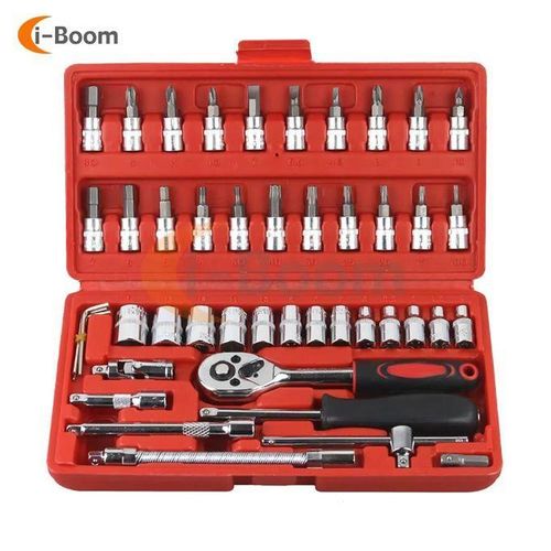 Kit d'Outils de Réparation Professionnels, Boîte à Outils Mécanique de 46 Pièces