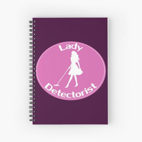 Lady Detectorist Pink Spiral Notebook Bloc note