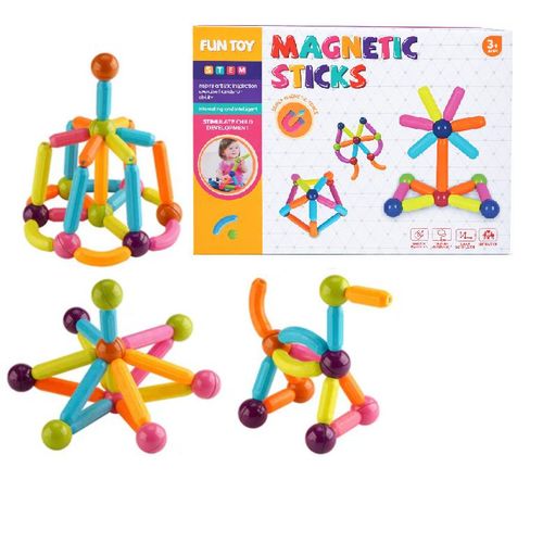 Lot de blocs magnétiques pour enfants, Kit éducatif Magnétiques Sticks, jeu de construction