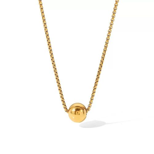 Collier de luxe pour femme plaqué or Sphère Dorée CGN248