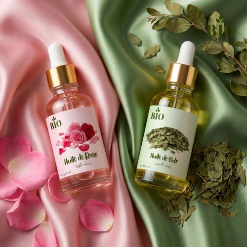Huile de Rose 50 ml et Huile de Sidr 50 ml éclat et nutrition naturelle