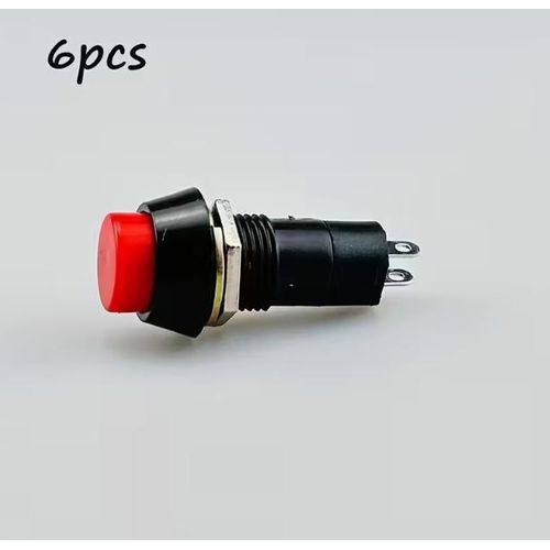 6 أزرار قفل قوية - مع آلية قفل، أكواد لونية باللون الأحمر، جهات اتصال نحاسية للآلات الصناعية، لوحات التحكم - معدات الأتمتة